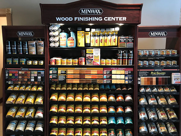 Minwax wood finishing products in store